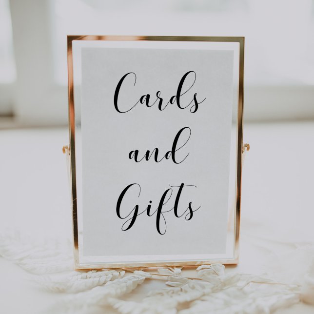 Elegant black and white Cards & Gifts wedding sign (Creator Uploaded)