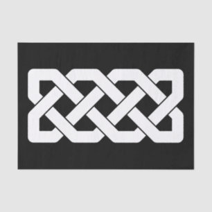 Elegant Black and White Celtic Knot Pattern Tissue Paper