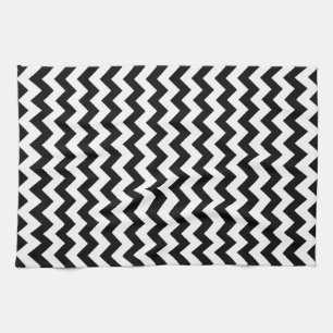 elegant black and white Chevron Stripes Tea Towel
