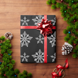 Elegant Black and White Christmas Elements  Wrapping Paper