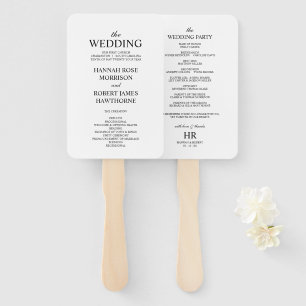 Elegant Black and White Classic Modern Wedding Hand Fan