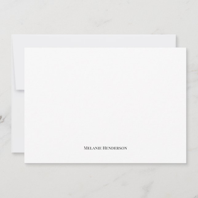 Elegant Black and White Classic Note Card (Front)