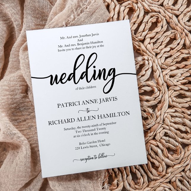 Elegant Black And White Classic Wedding Invitation (Creator Uploaded)