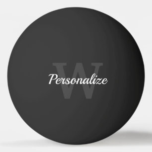 Elegant black and white custom name table tennis ping pong ball