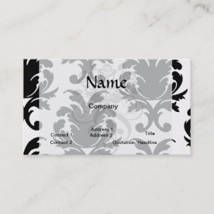 elegant black and white damask business card