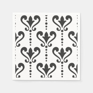 Elegant Black and White Damask Napkin