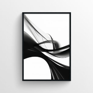 Elegant Black and White Digital Painting Poster