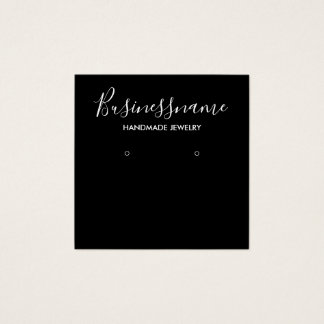 Elegant black and white earring display card