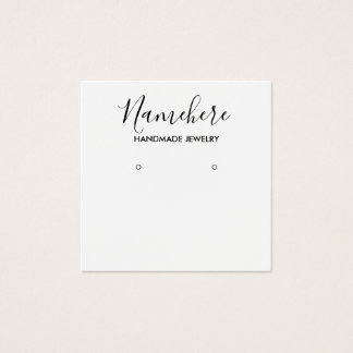 Elegant black and white earring display card
