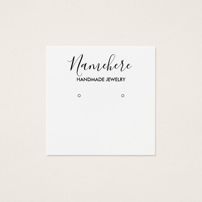 Elegant black and white earring display card (Front)