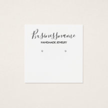 Elegant black and white earring display card
