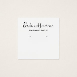 Elegant black and white earring display card