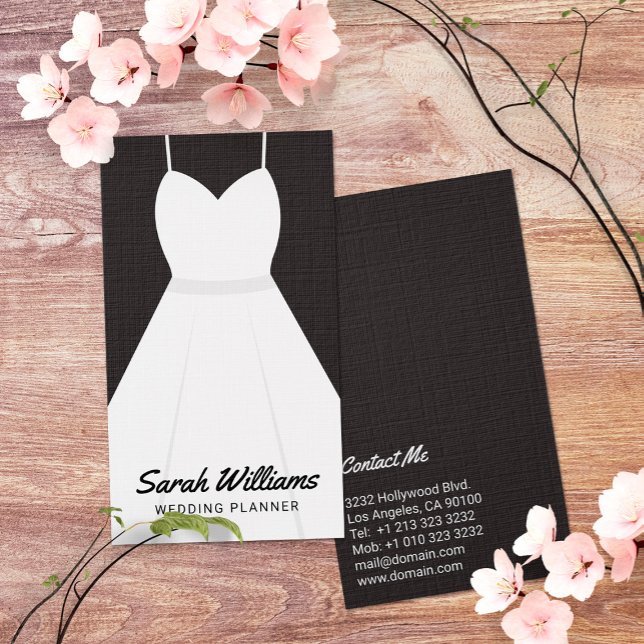 Elegant Black and White Event Wedding Planner Business Card (Creator Uploaded)