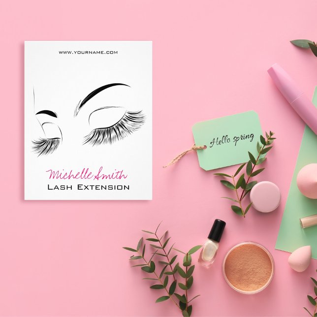 Elegant Black and White Eyelashes Drawing Lash Bar Flyer (Creator Uploaded)