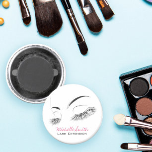 Elegant Black and White Eyelashes Drawing Lash Bar Magnet