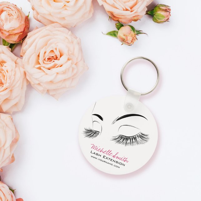 Elegant Black and White Eyelashes Makeup Lash Bar Key Ring (Creator Uploaded)