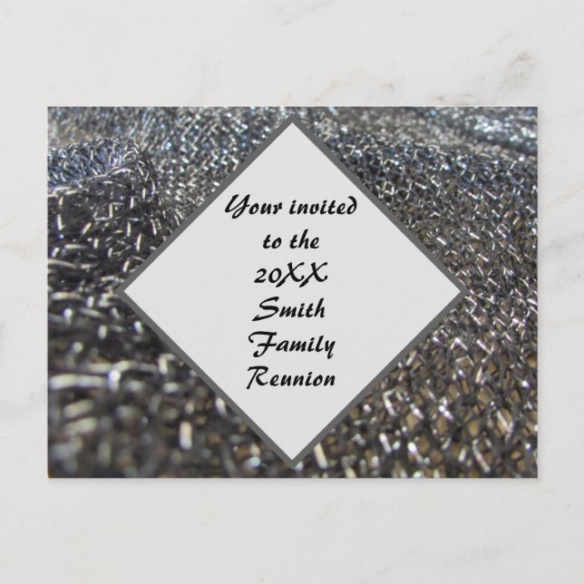 Elegant Black and White Family Reunion Invitation Postcard (Front)