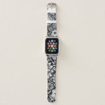 Elegant Black and White Floral Lace Pattern