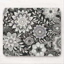 Elegant Black and White Floral Lace Pattern