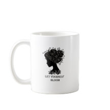 Elegant black-and-white floral silhouette design 