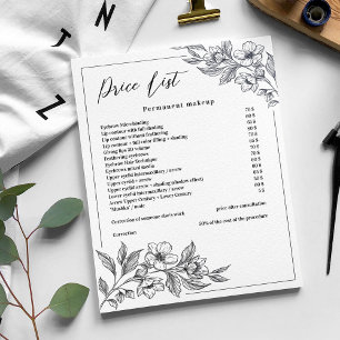 Elegant Black and White Flowers Beauty Price List