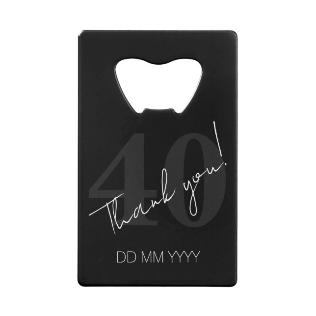 Elegant Black and White Forty 40th Birthday (Front)