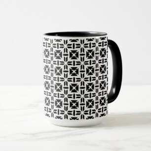 Elegant Black and White Geometric Pattern Mug