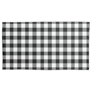 Elegant Black And White Gingham Pillowcase