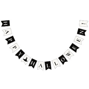 Elegant Black and White gold polka dot Halloween Bunting