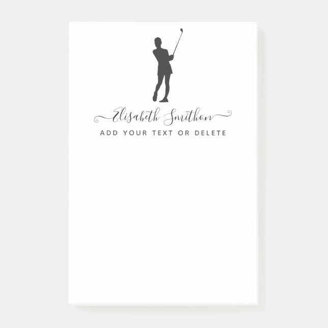  Elegant Black And White Golf Personal Stationery  Post-it Notes (Front)
