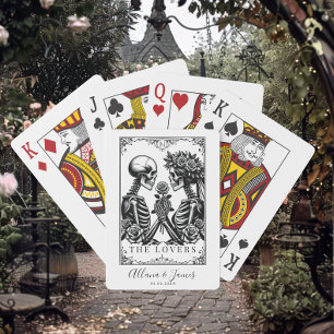 Elegant Black and White Gothic Tarot Wedding  Playing Cards