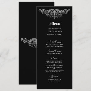 Elegant black and white Gothic Wedding Menu
