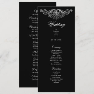 Elegant black and white Gothic Wedding Program