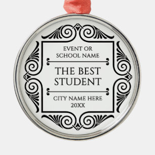 Elegant Black  And White Grad Business Award Gala Metal Ornament