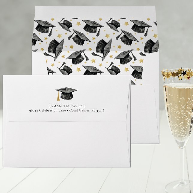 Elegant Black and White Graduation Envelope (Graduation Envelope)