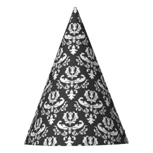 Elegant Black and White Halloween Party Hat