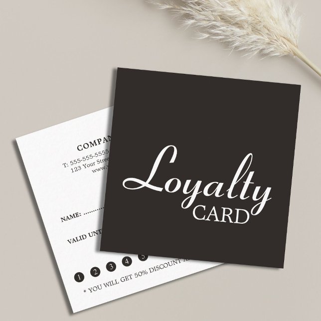 Elegant Black and White Handwriting Loyalty Card (Creator Uploaded)
