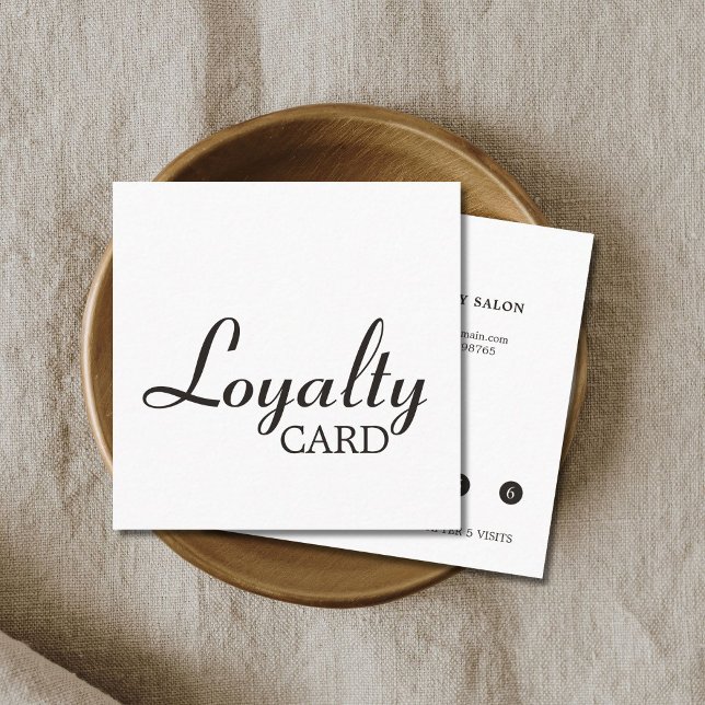 Elegant Black and White Handwriting Loyalty Card (Creator Uploaded)