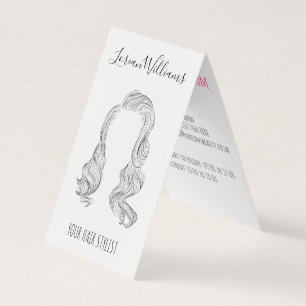 Elegant Black and White Hollywood Waves Hair Style Business Card