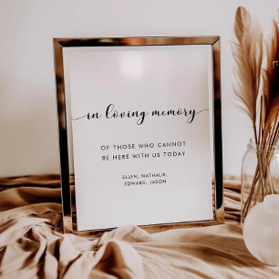 Elegant Black and White In loving memory sign