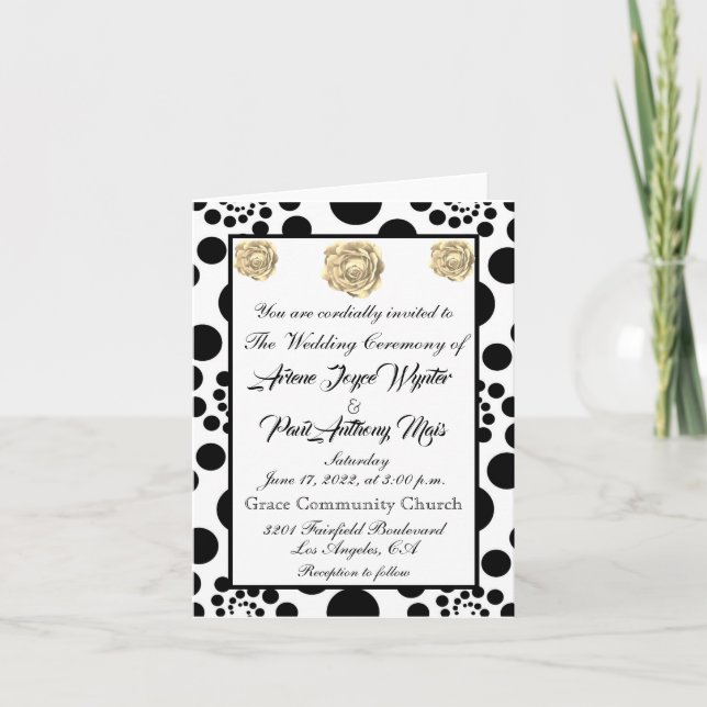 Elegant Black and White Invitation (Front)