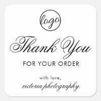 Elegant Black and White Logo Thank You Business