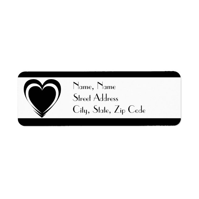 Elegant Black and White Mailing Label Return Address Label (Front)