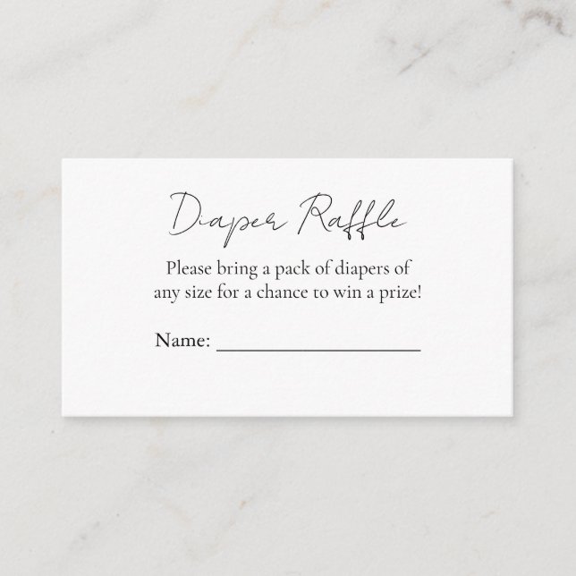 Elegant Black And White Minimalist Baby Shower Enclosure Card (Front)