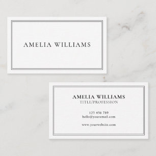Elegant Black and White Minimalist Professional Business Card