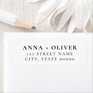 Elegant Black and White Minimalist Return Address Label