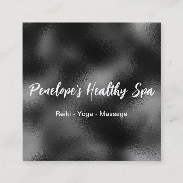 Elegant Black and White Minimalist Square Business Square Business Card (Front)