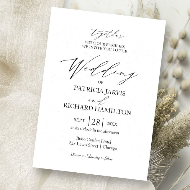 Elegant Black And White Minimalist Wedding Invitation (Creator Uploaded)