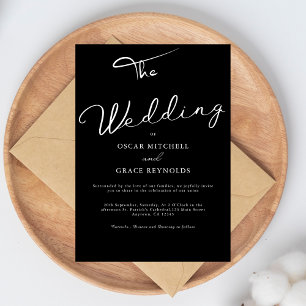 Elegant Black and White Minimalist Wedding Invitation