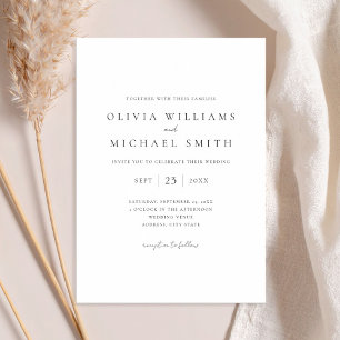 Elegant Black and White Minimalist Wedding Invitation